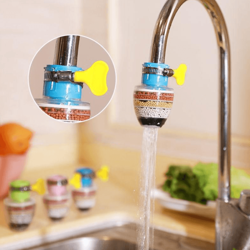 Moonval Faucet Water Filter, Multi-Layer Activated Carbon Tap Purifier with Universal Clamp