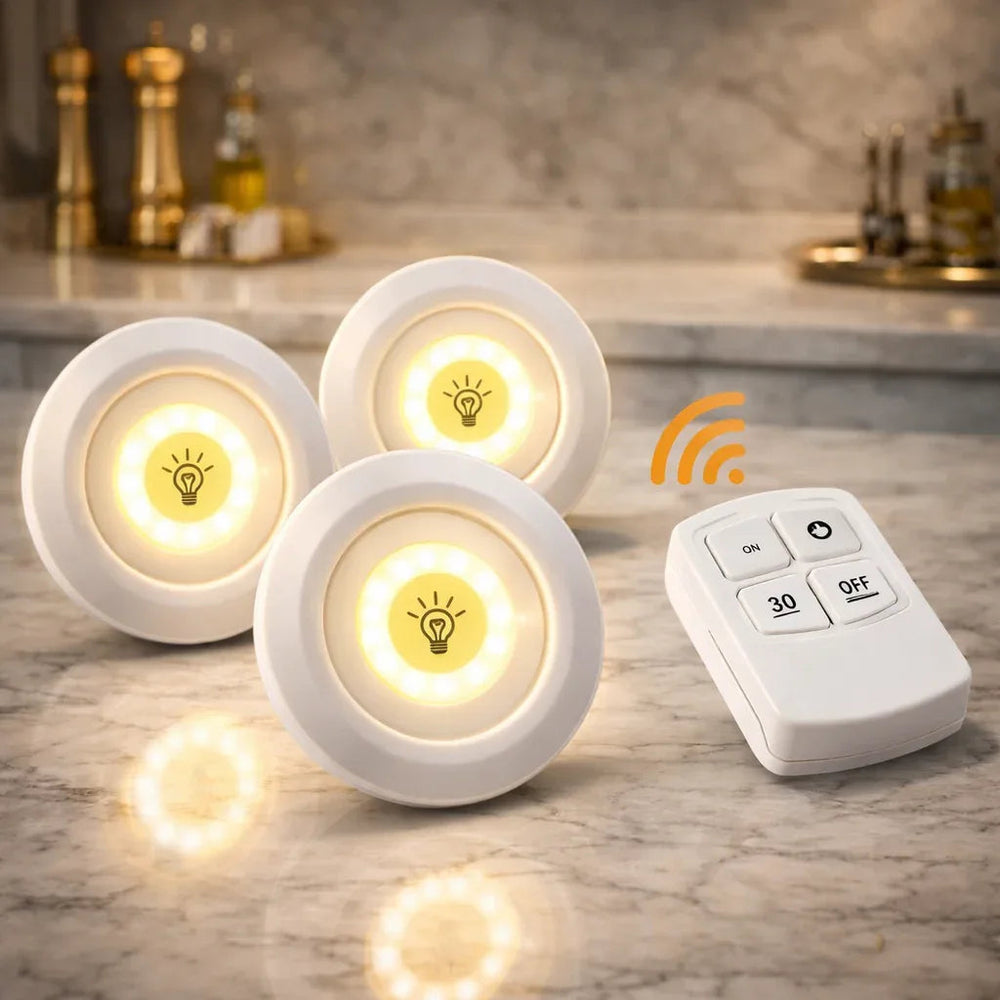 Moonval Wireless LED Night Lights, 3-Pack Ultra-Bright Stick-On Lights with Remote Control