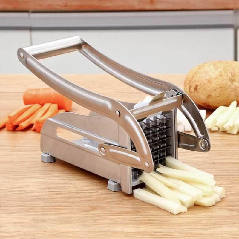 Moonval French Fry Cutter, Stainless Steel Potato & Vegetable Chopper with Lever Handle