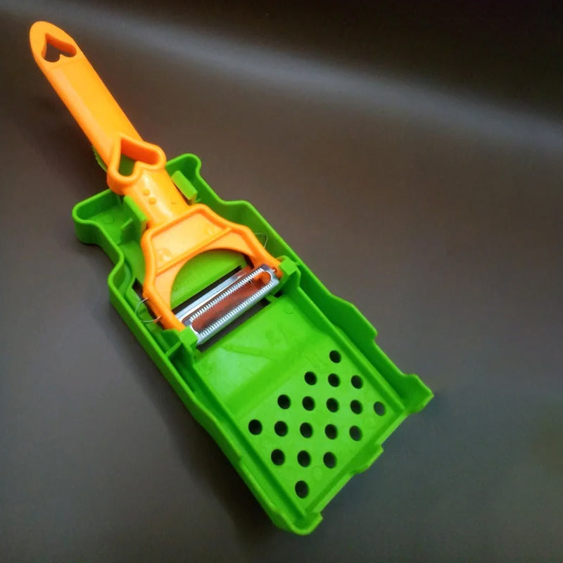Moonval Multifunctional Vegetable Slicer, Stainless Steel Peeler Grater & Prep Tray