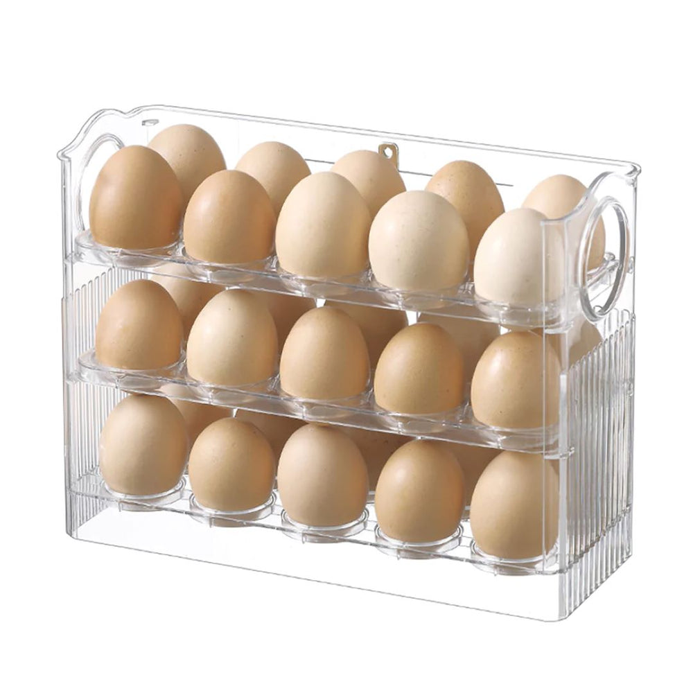 Moonval 3-Tier Egg Holder for Fridge, 30-Egg Stackable Refrigerator Storage Organizer