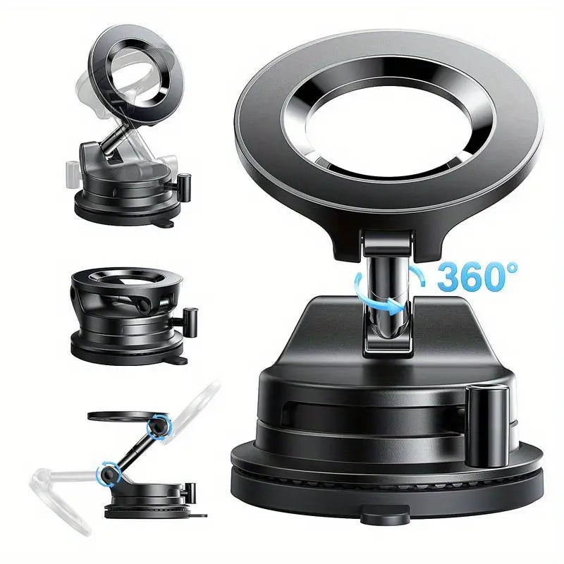 Moonval Vacuum Magnetic Car Phone Mount, Hands-Free Suction Holder with 360° Rotation