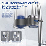 Moonval Faucet Water Filter, Dual-Mode Tap Purifier with Washable Cartridge & Adapters