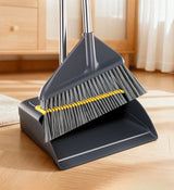 Moonval 3-in-1 Broom & Dustpan Set, Heavy-Duty Floor Cleaning Kit for Hard Floors & Pet Hair