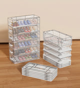 Moonval Foldable Shoe Storage Box, Large-Capacity Clear Dustproof Organizer for Closet & Entryway