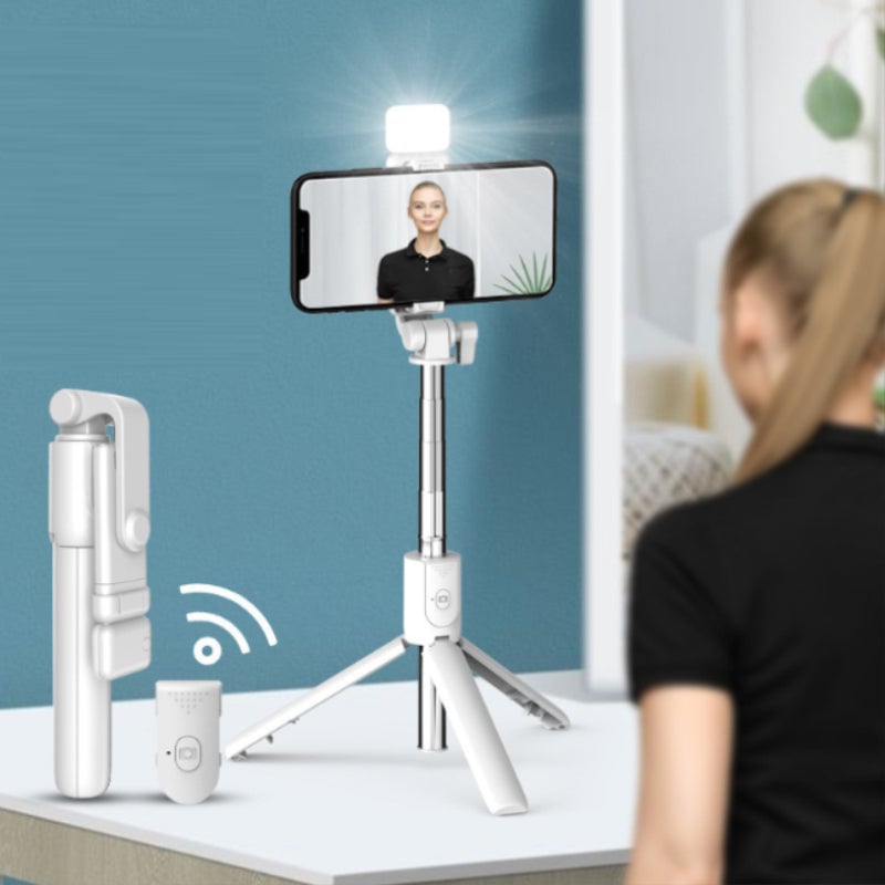 Moonval Bluetooth Selfie Stick Tripod with LED Fill Light and Wireless Remote