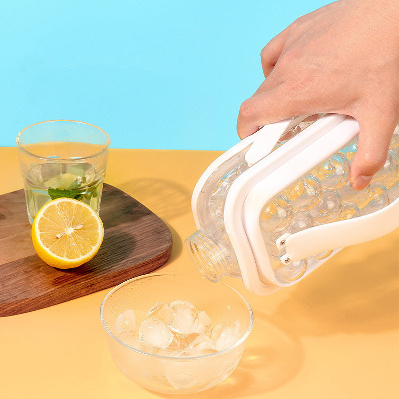 Moonval Ice Cube Bottle with 17 Ice Molds, Reusable Water Bottle & Ice Tray