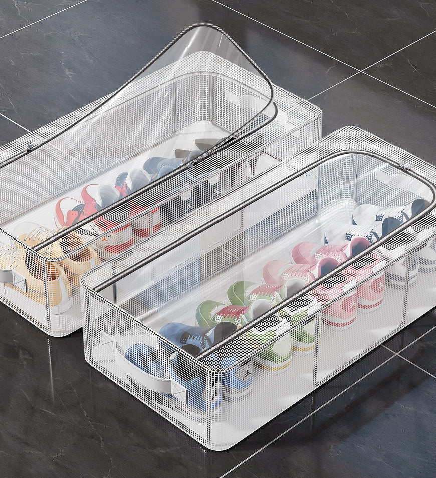 Moonval Foldable Shoe Storage Box, Large-Capacity Clear Dustproof Organizer for Closet & Entryway