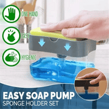 Moonval Soap Dispenser with Sponge Holder, 2-in-1 Kitchen Sink Soap Pump Organizer