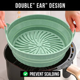 Moonval Reusable Silicone Air Fryer Grill Pan Basket, Non-Stick Food Grade Baking Tray