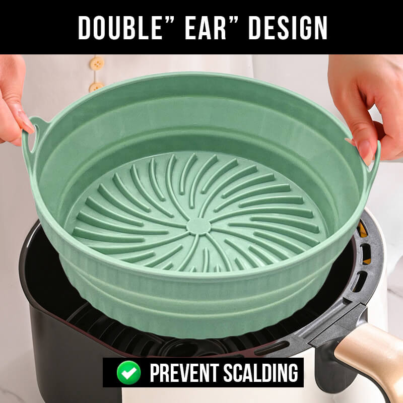 Moonval Reusable Silicone Air Fryer Grill Pan Basket, Non-Stick Food Grade Baking Tray