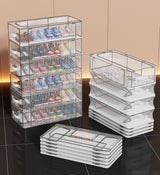 Moonval Foldable Shoe Storage Box, Large-Capacity Clear Dustproof Organizer for Closet & Entryway