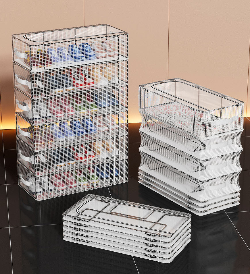 Moonval Foldable Shoe Storage Box, Large-Capacity Clear Dustproof Organizer for Closet & Entryway