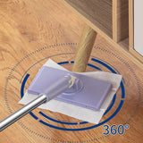 Moonval Mini Flat Mop, Foldable Microfiber Floor Cleaner with Washable Cleaning Cloths