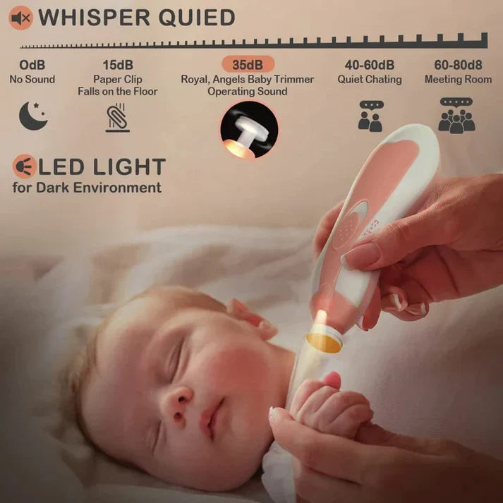Moonval LED Baby Nail Trimmer Set, Electric Nail File Kit with Safe Grooming Attachments for Infants & Kids