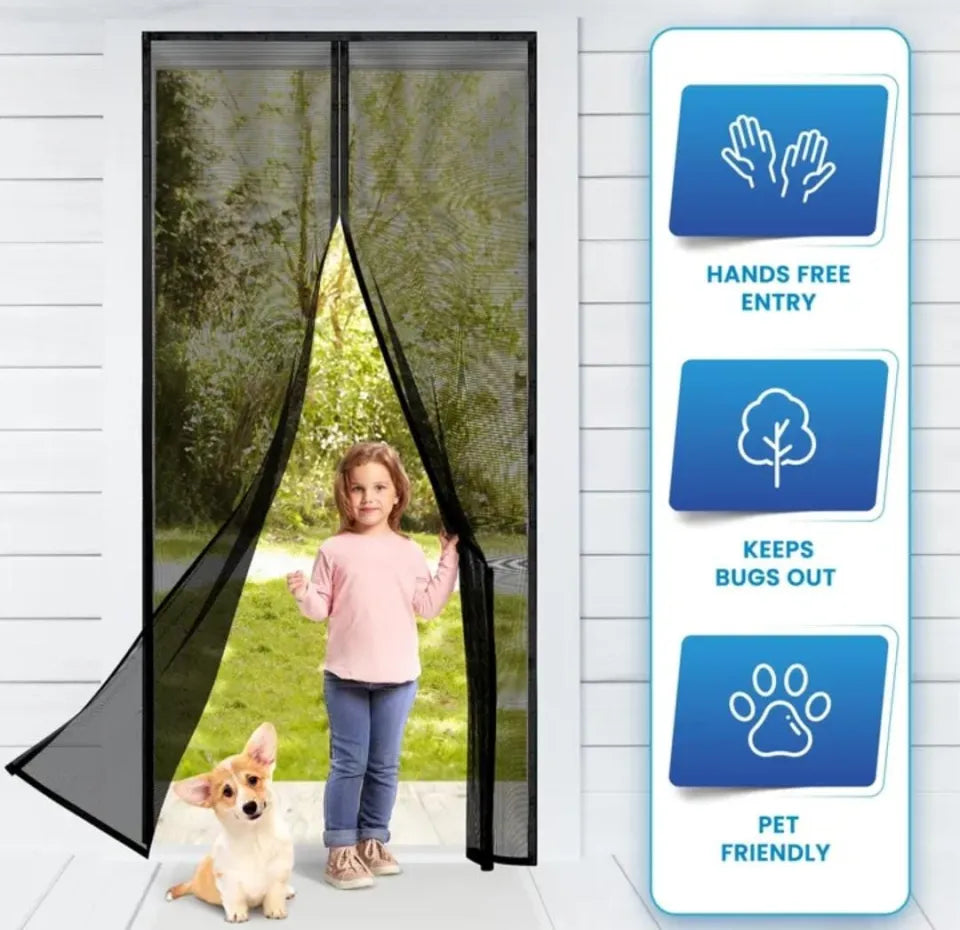 Moonval Magnetic Screen Door, Hands-Free Self-Closing Mesh Door Curtain for Patios & Entryways
