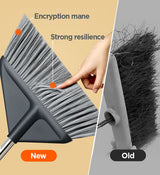 Moonval 3-in-1 Broom & Dustpan Set, Heavy-Duty Floor Cleaning Kit for Hard Floors & Pet Hair
