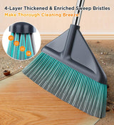 Moonval 3-in-1 Broom & Dustpan Set, Heavy-Duty Floor Cleaning Kit for Hard Floors & Pet Hair