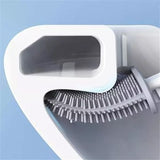 Moonval Silicone Toilet Brush, Wall-Mounted Minimalist Bathroom Cleaning Brush with Quick-Dry Holder