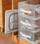 Moonval Foldable Shoe Storage Box, Large-Capacity Clear Dustproof Organizer for Closet & Entryway