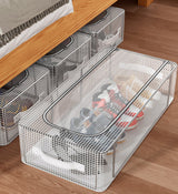 Moonval Foldable Shoe Storage Box, Large-Capacity Clear Dustproof Organizer for Closet & Entryway
