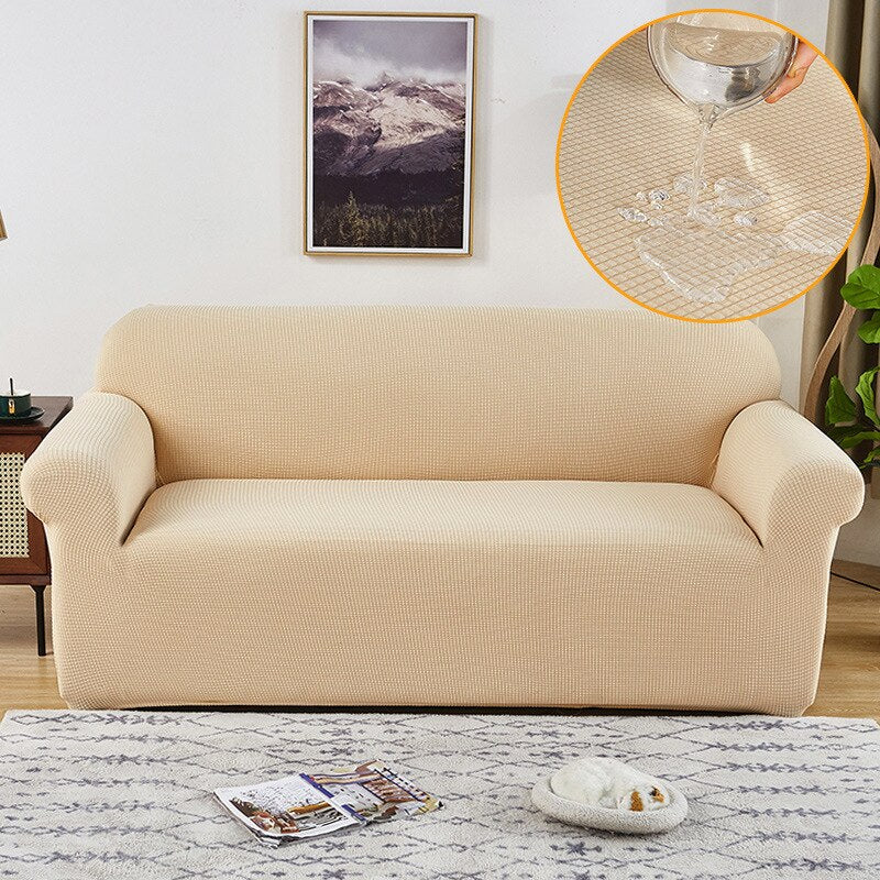 Moonval Waterproof Stretch Sofa Cover, Universal Textured Couch Protector, Cotton Blend