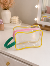 Moonval Clear Travel Toiletry Bag, Transparent Cosmetic Organizer 20 x 13 cm