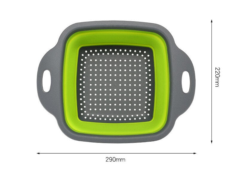 Moonval Foldable Silicone Colander Set of 2, Collapsible Kitchen Strainer with Handles
