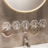 Moonval Adhesive Wall Hooks, 5-Pack Heavy-Duty Waterproof Self-Adhesive Hooks for Home