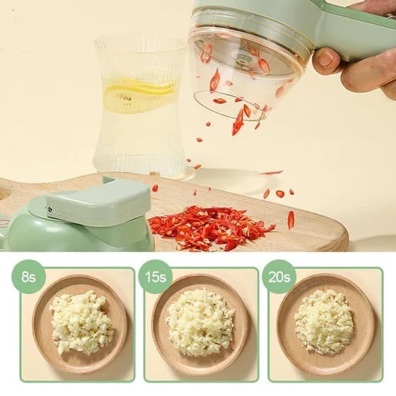 Moonval 5-in-1 Cordless Food Processor, USB-C Electric Chopper, Mincer & Cleaning Brush