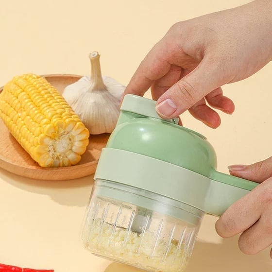 Moonval 5-in-1 Cordless Food Processor, USB-C Electric Chopper, Mincer & Cleaning Brush