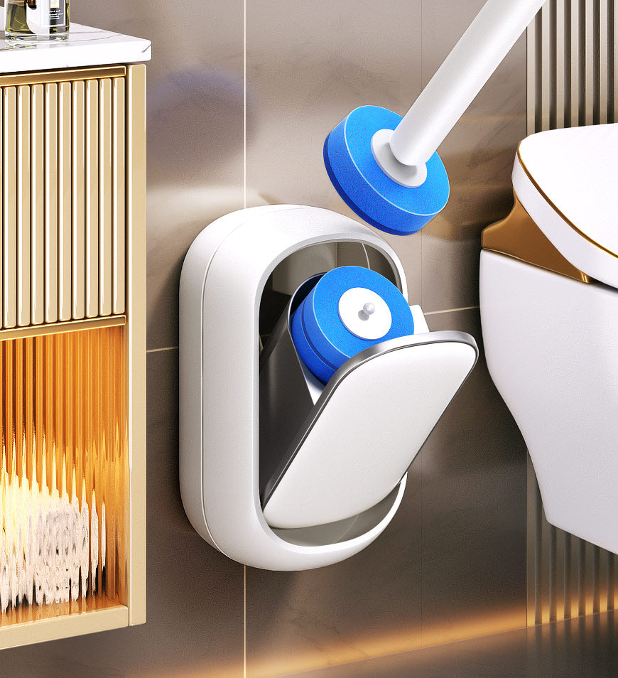 Moonval Disposable Toilet Brush Set, Wall-Mounted Bathroom Cleaning Brush with Replaceable Heads