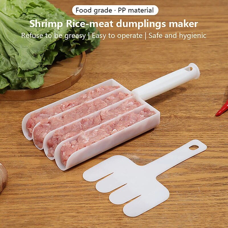 Moonval Triple Meatball Maker, Non-Stick 3-at-Once Meatball Mold with Easy-Release Handle