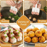 Moonval Triple Meatball Maker, Non-Stick 3-at-Once Meatball Mold with Easy-Release Handle