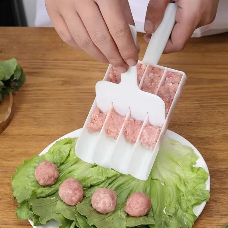 Moonval Triple Meatball Maker, Non-Stick 3-at-Once Meatball Mold with Easy-Release Handle