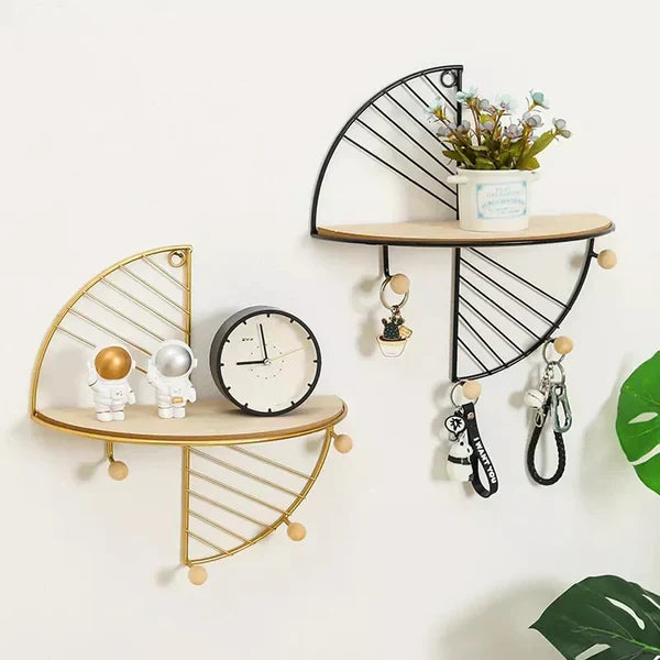 Moonval Metal Wall-Mounted Storage Shelf, Floating Organizer Rack for Kitchen, Bathroom & Laundry Room