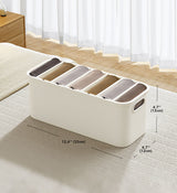 Moonval Wardrobe Clothes Organizer, Foldable 7-Grid Closet Storage Box for Jeans, Shirts & Sweaters