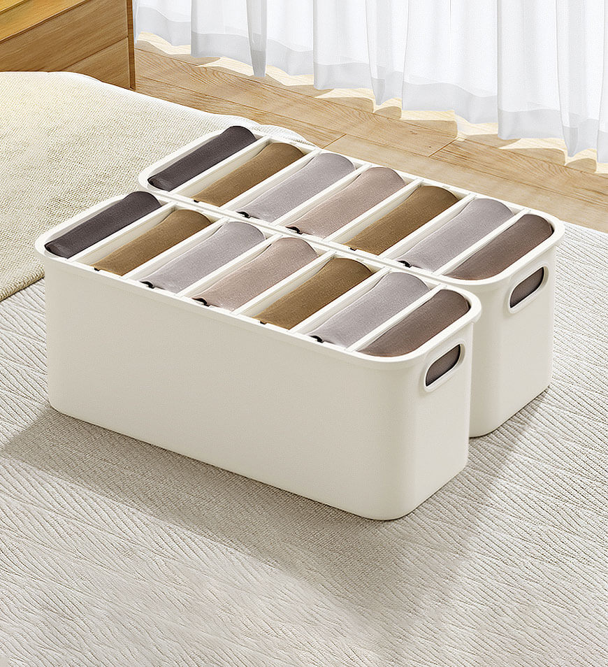 Moonval Wardrobe Clothes Organizer, Foldable 7-Grid Closet Storage Box for Jeans, Shirts & Sweaters