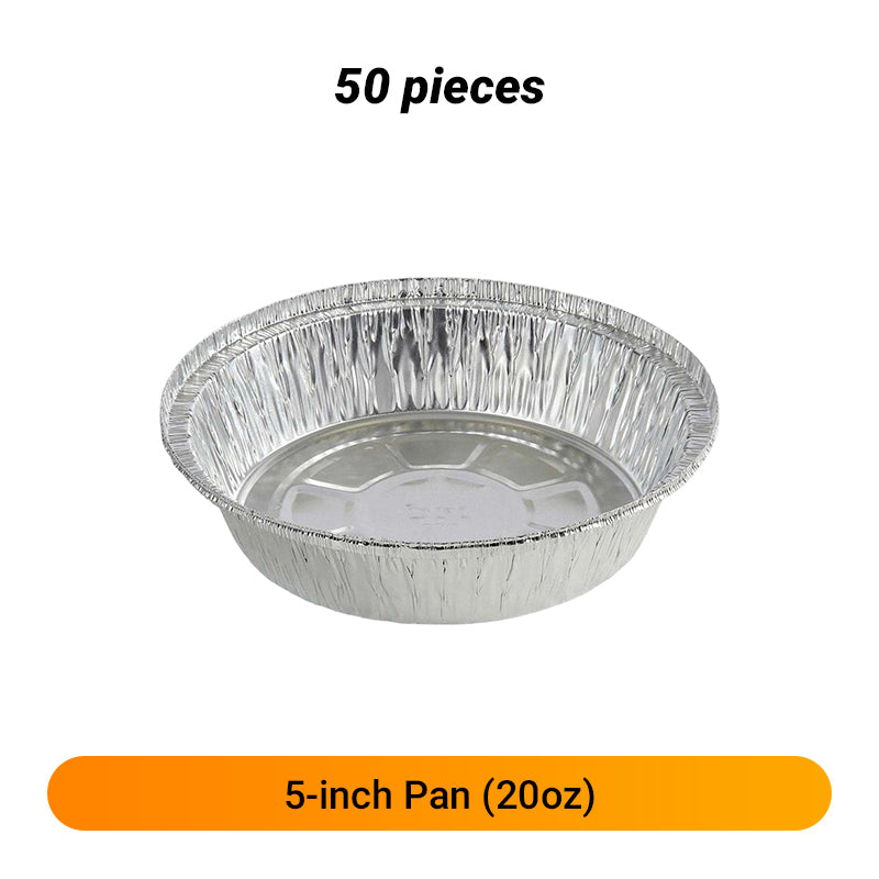 Moonval Round Aluminum Foil Trays, Oil-Resistant Disposable Baking & Food Storage Containers