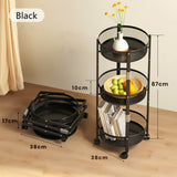 Moonval 3-Layer Rolling Foldable Cart, Collapsible Storage Trolley with 360° Locking Wheels