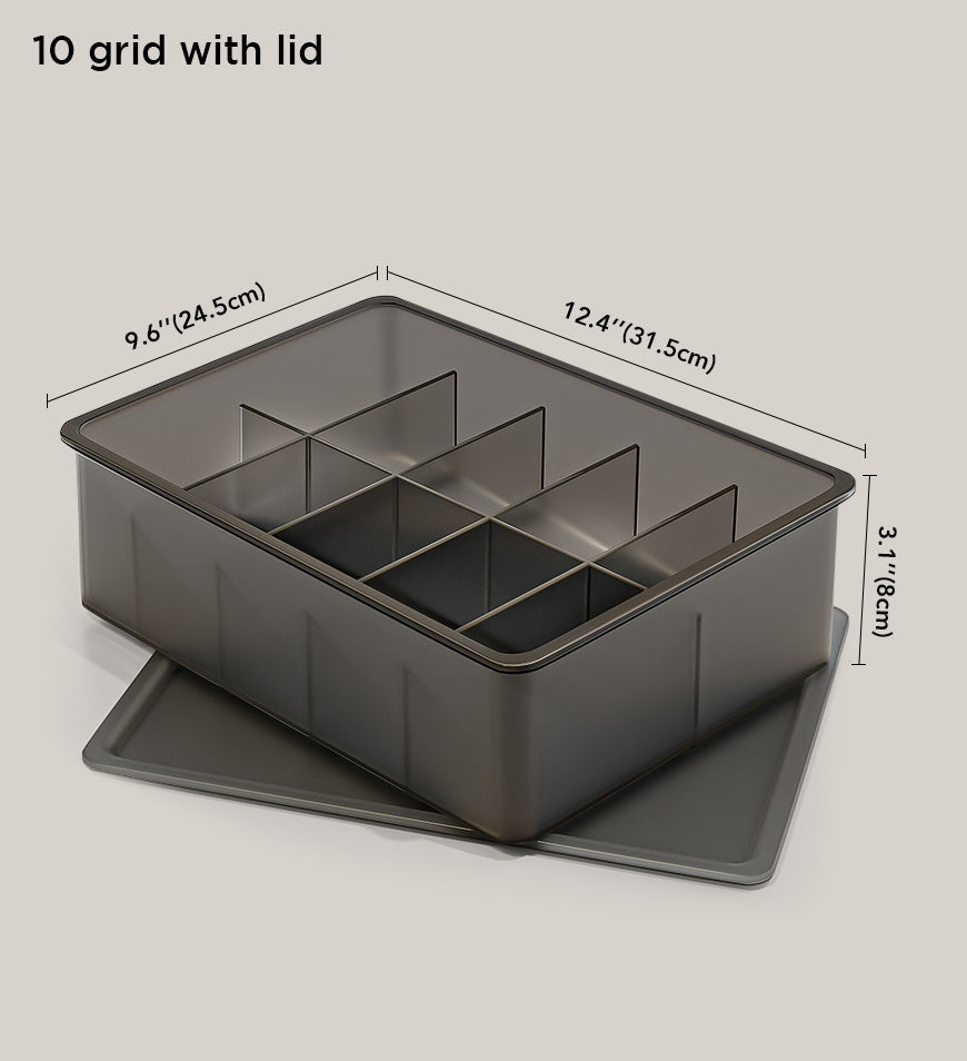 Moonval Clear Socks & Underwear Organizer Box, Divided Drawer Storage for Lingerie & Accessories