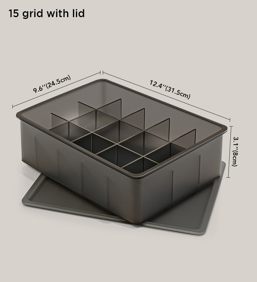 Moonval Clear Socks & Underwear Organizer Box, Divided Drawer Storage for Lingerie & Accessories