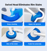 Moonval Disposable Toilet Brush Set, Wall-Mounted Bathroom Cleaning Brush with Replaceable Heads