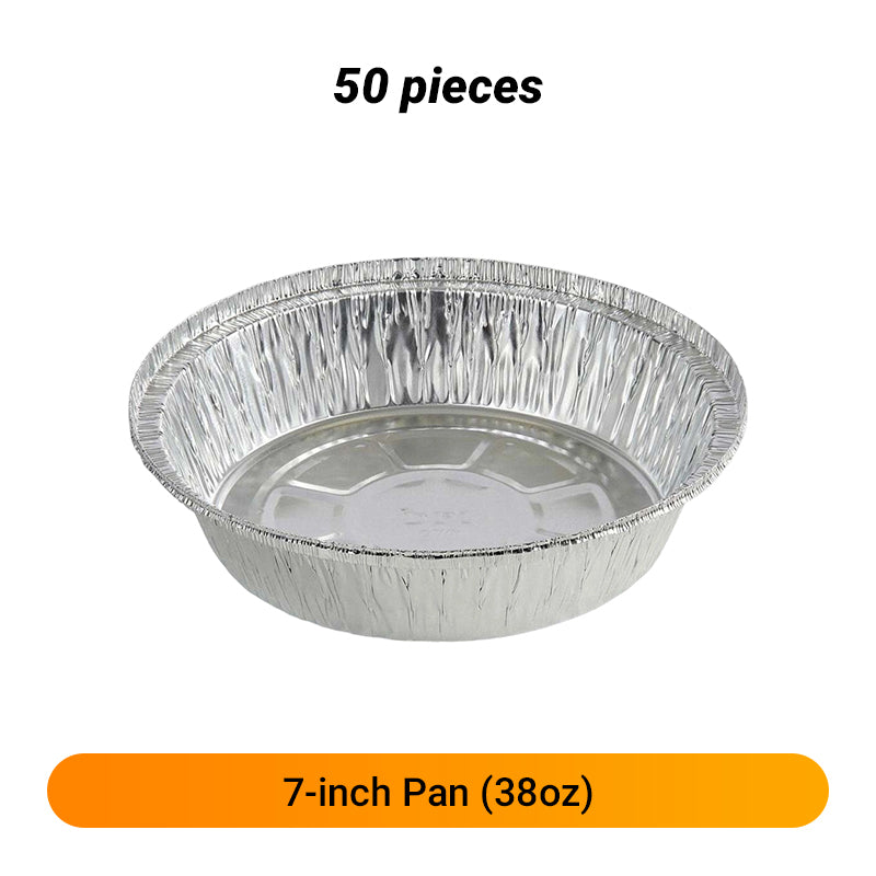 Moonval Round Aluminum Foil Trays, Oil-Resistant Disposable Baking & Food Storage Containers