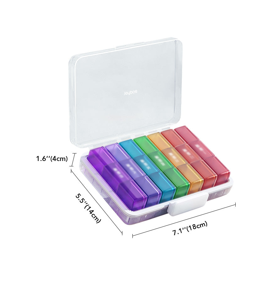 Moonval Weekly Pill Organizer, 7-Day Detachable Pill Box with 3 Compartments Per Day