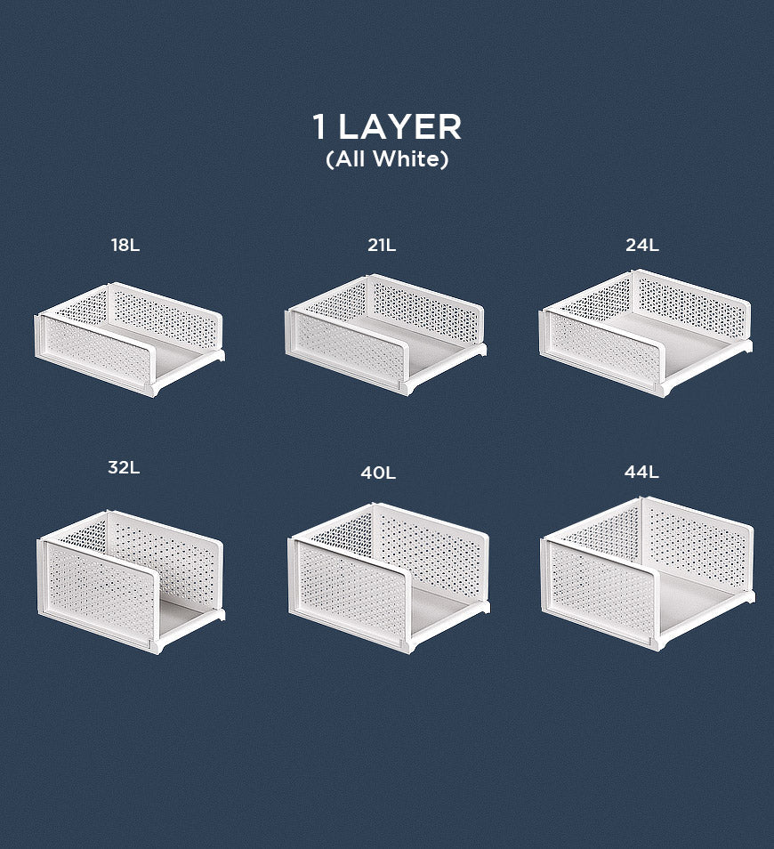 Moonval Stackable Storage Baskets, Foldable Closet Organizers for Clothes, Toys & Home Storage