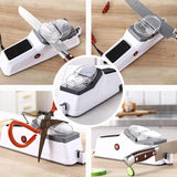 Moonval Electric Knife Sharpener, USB-Powered Multi-Angle Sharpening System with Safety Guard
