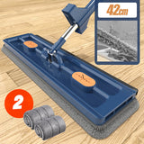 Moonval Flat Mop & Bucket Set, Ultra-Absorbent 360° Swivel Floor Cleaning System