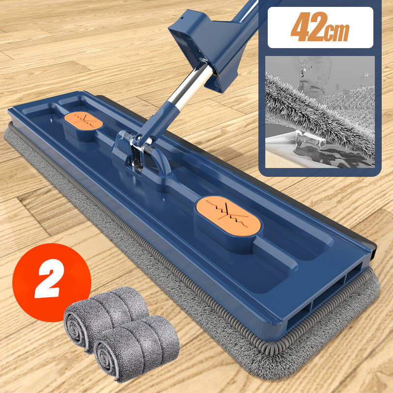 Moonval Flat Mop & Bucket Set, Ultra-Absorbent 360° Swivel Floor Cleaning System