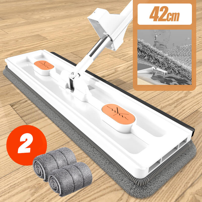 Moonval Flat Mop & Bucket Set, Ultra-Absorbent 360° Swivel Floor Cleaning System